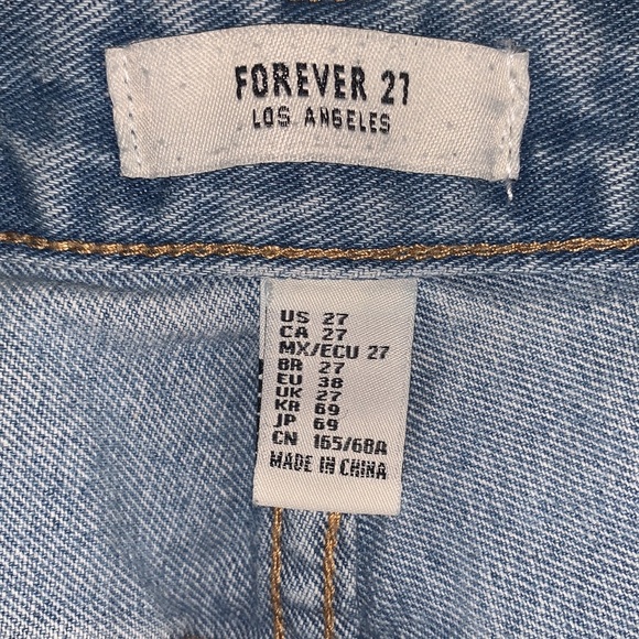 Forever 21 Light-Washed Ripped Straight Leg Jeans - Picture 3 of 3